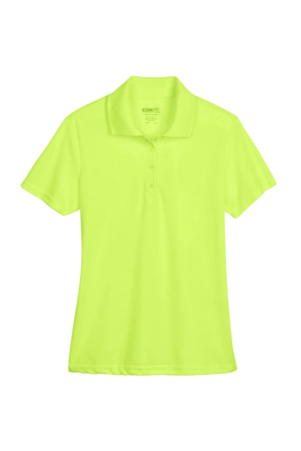 Core 365 Womens Origin Performance Moisture Wicking Short Sleeve Polo Shirt - Safety Yellow