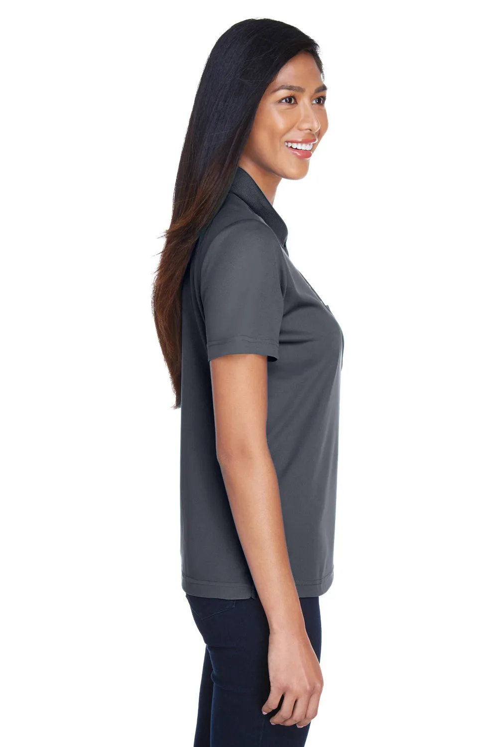 Core 365 Womens Origin Performance Moisture Wicking Short Sleeve Polo Shirt w/ Pocket - Carbon Grey