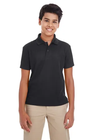 Core 365 Youth Origin Performance Moisture Wicking Short Sleeve Polo Shirt - Black