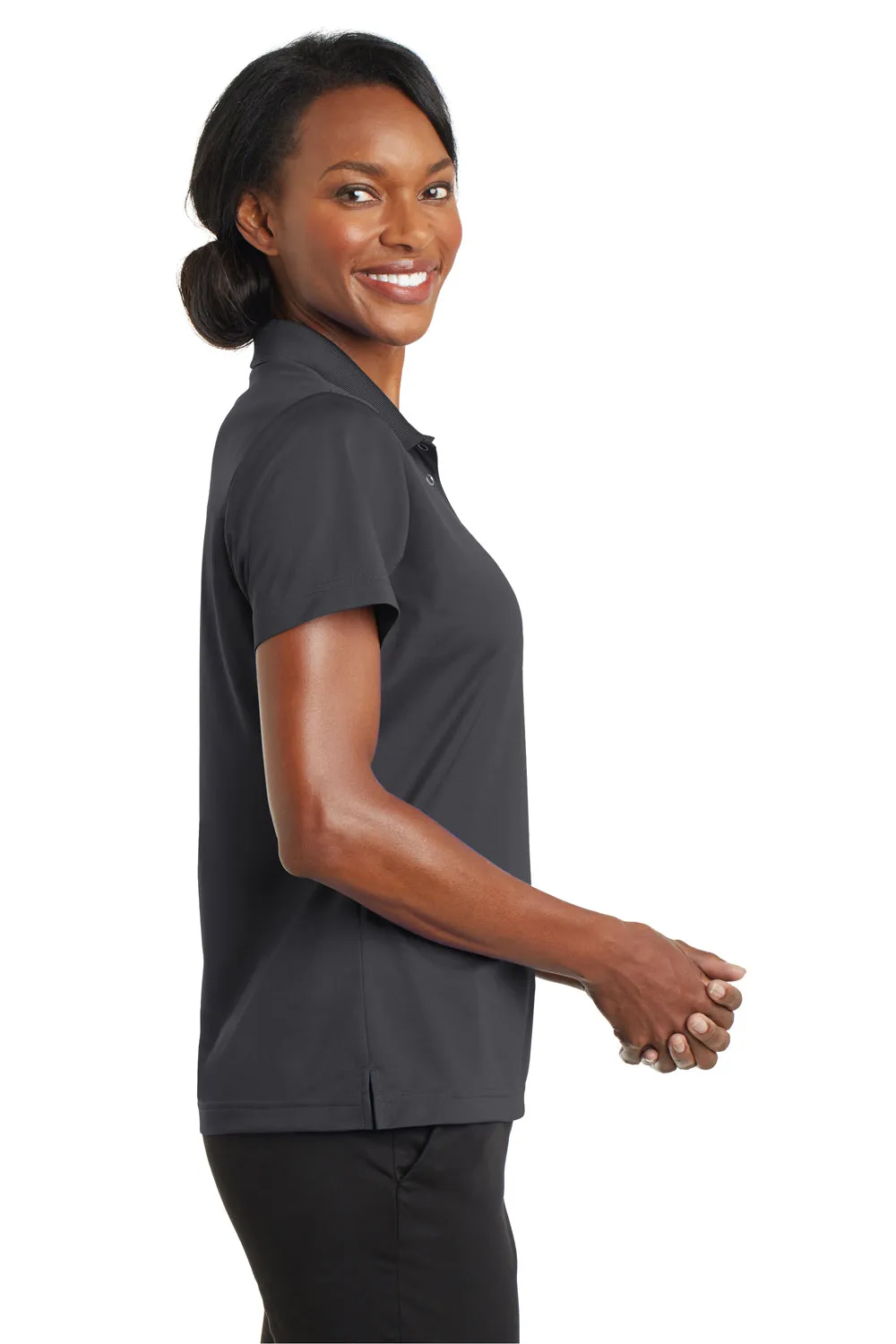 CornerStone Womens Gripper Moisture Wicking Short Sleeve Polo Shirt - Iron Grey - Closeout