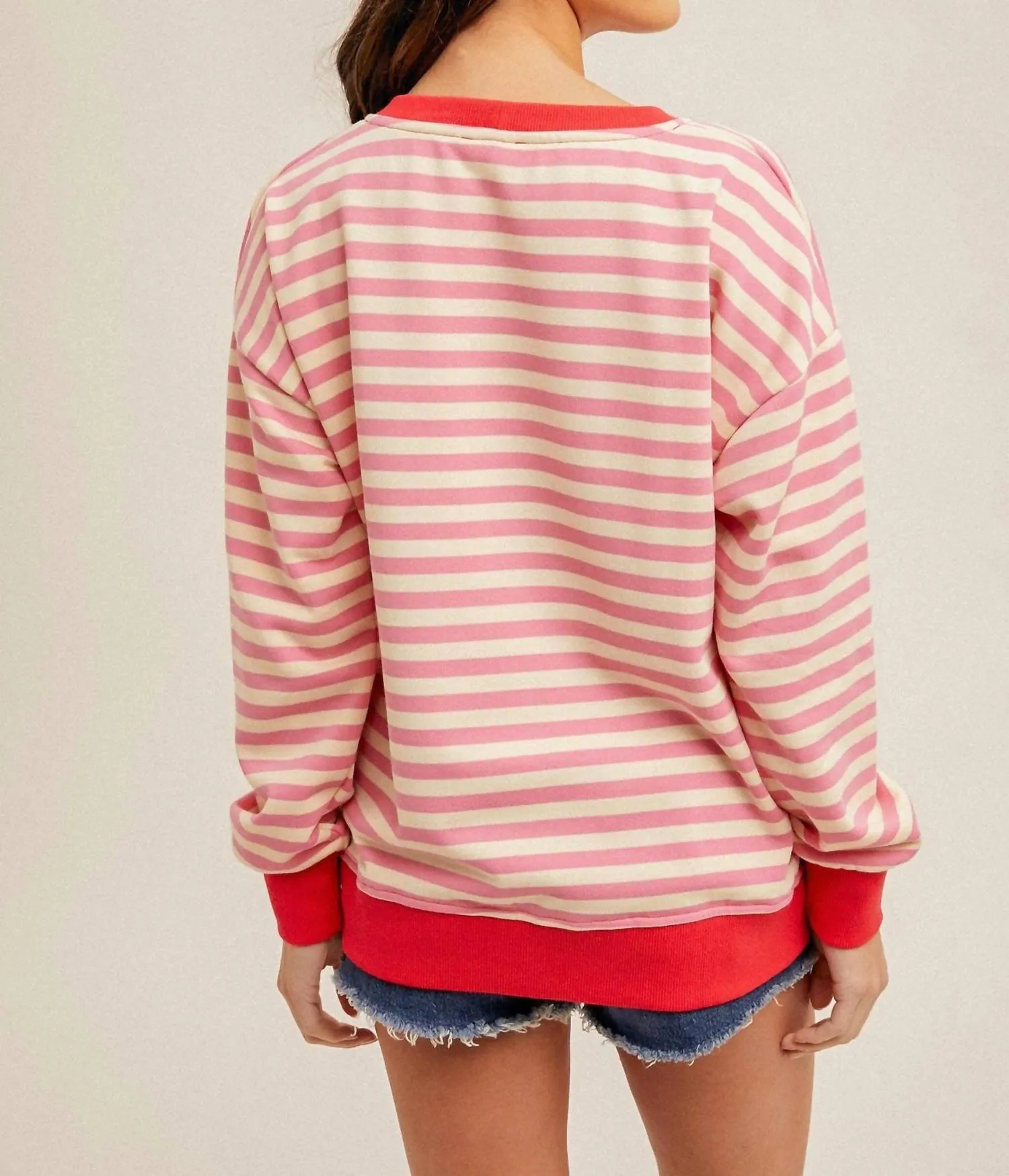 Cotton Candy Weekender Sweater In Pink Multi