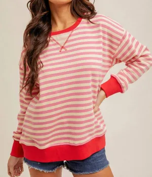 Cotton Candy Weekender Sweater In Pink Multi
