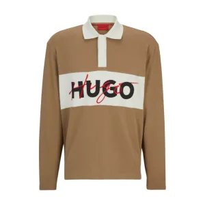 Cotton-jersey polo shirt with double logo