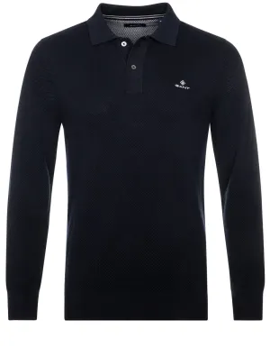 Cotton Piqu�� Polo Sweater Evening Blue
