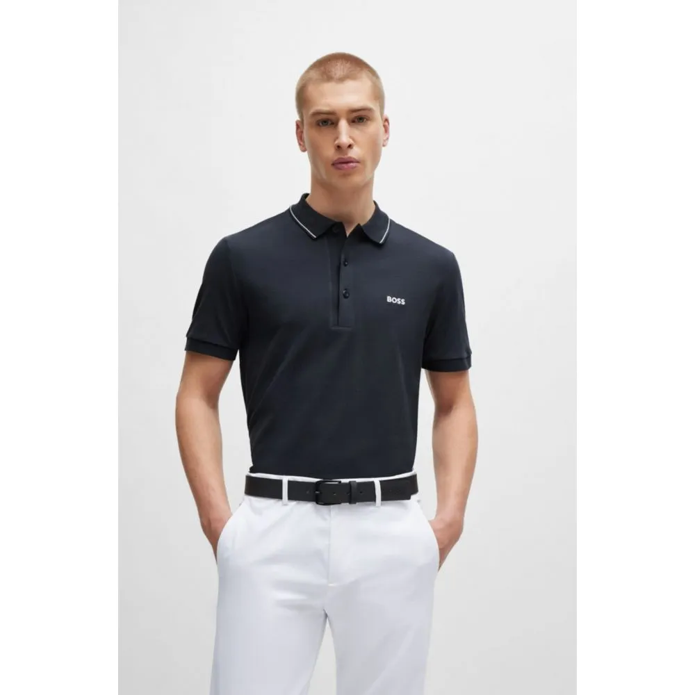 Cotton-piqu slim-fit polo shirt with tonal logo