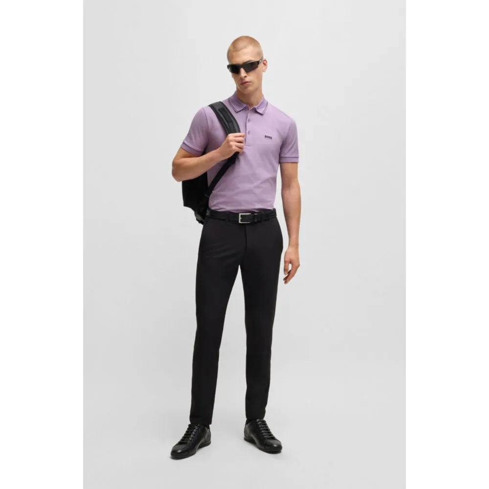 Cotton-piqué slim-fit polo shirt with tonal logo
