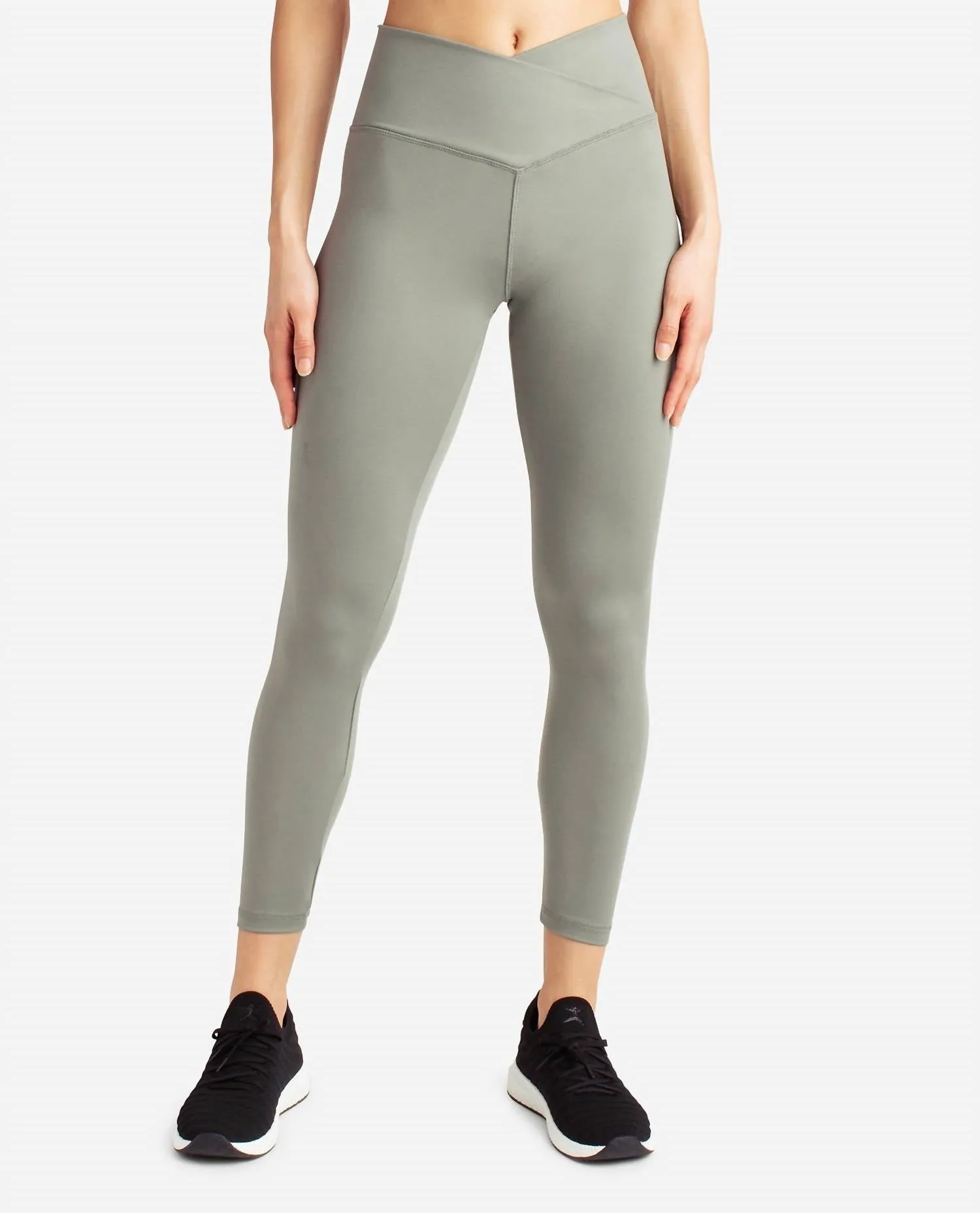 Crossover Waist 7/8 Legging In Agave Green