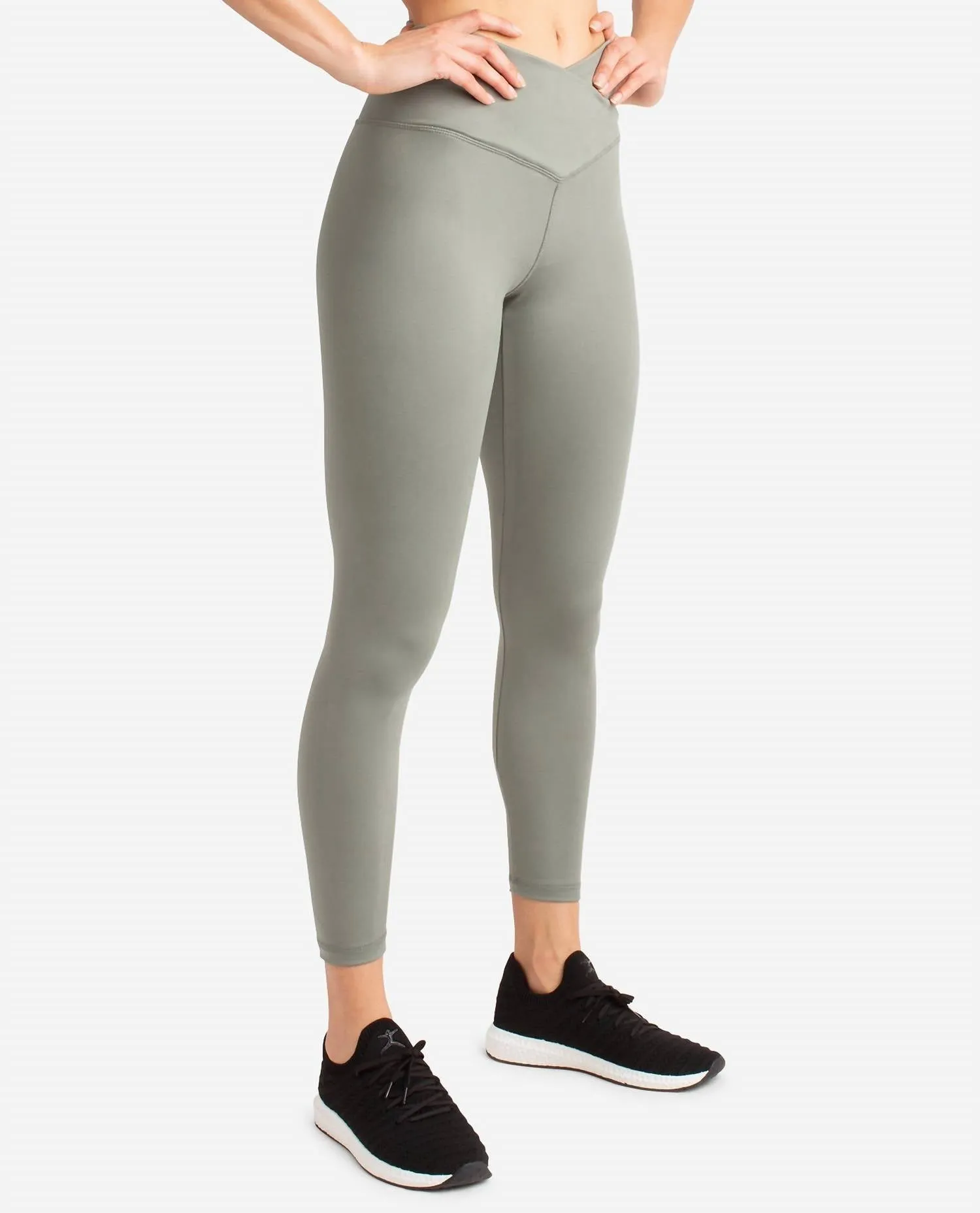 Crossover Waist 7/8 Legging In Agave Green