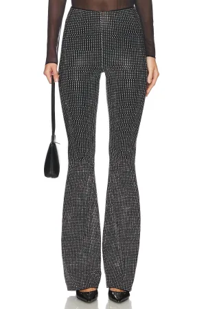 Crystal Pull On Flare Leggings In Black