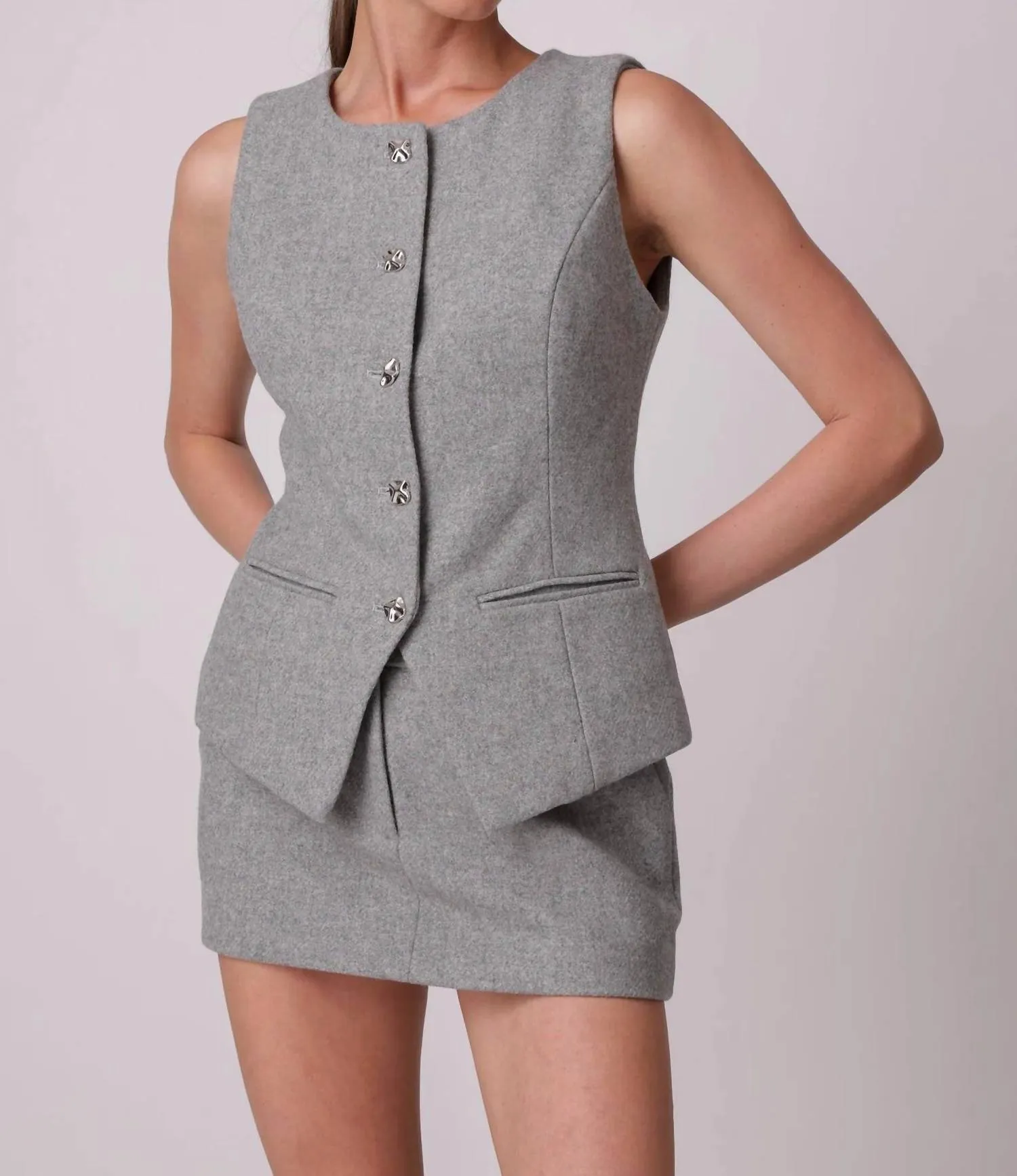 Damson Vest In Gray