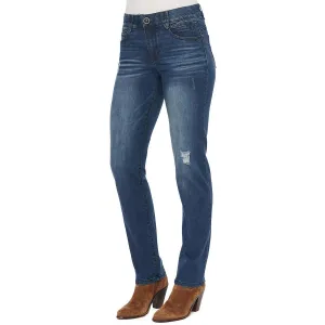 Democracy Womens Denim Tummy Slimming Straight Leg Jeans