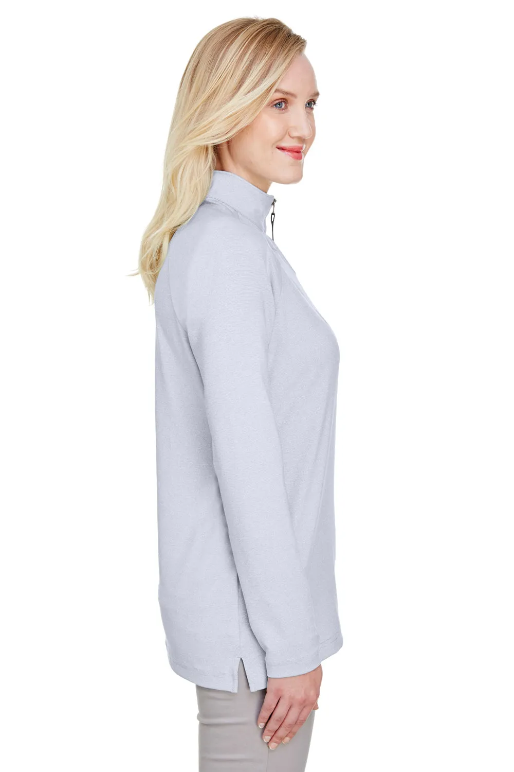 Devon & Jones Womens CrownLux Clubhouse Performance Moisture Wicking 1/4 Zip Sweatshirt - Navy Blue