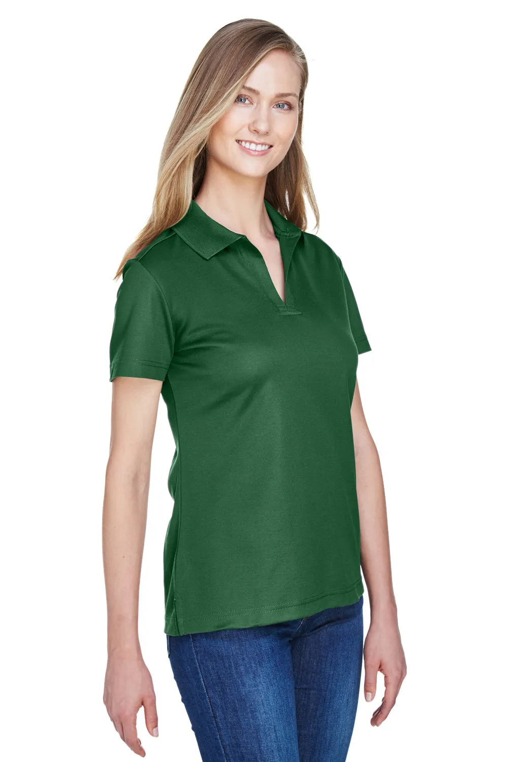 Devon & Jones Womens CrownLux Performance Moisture Wicking Short Sleeve Polo Shirt - Forest Green