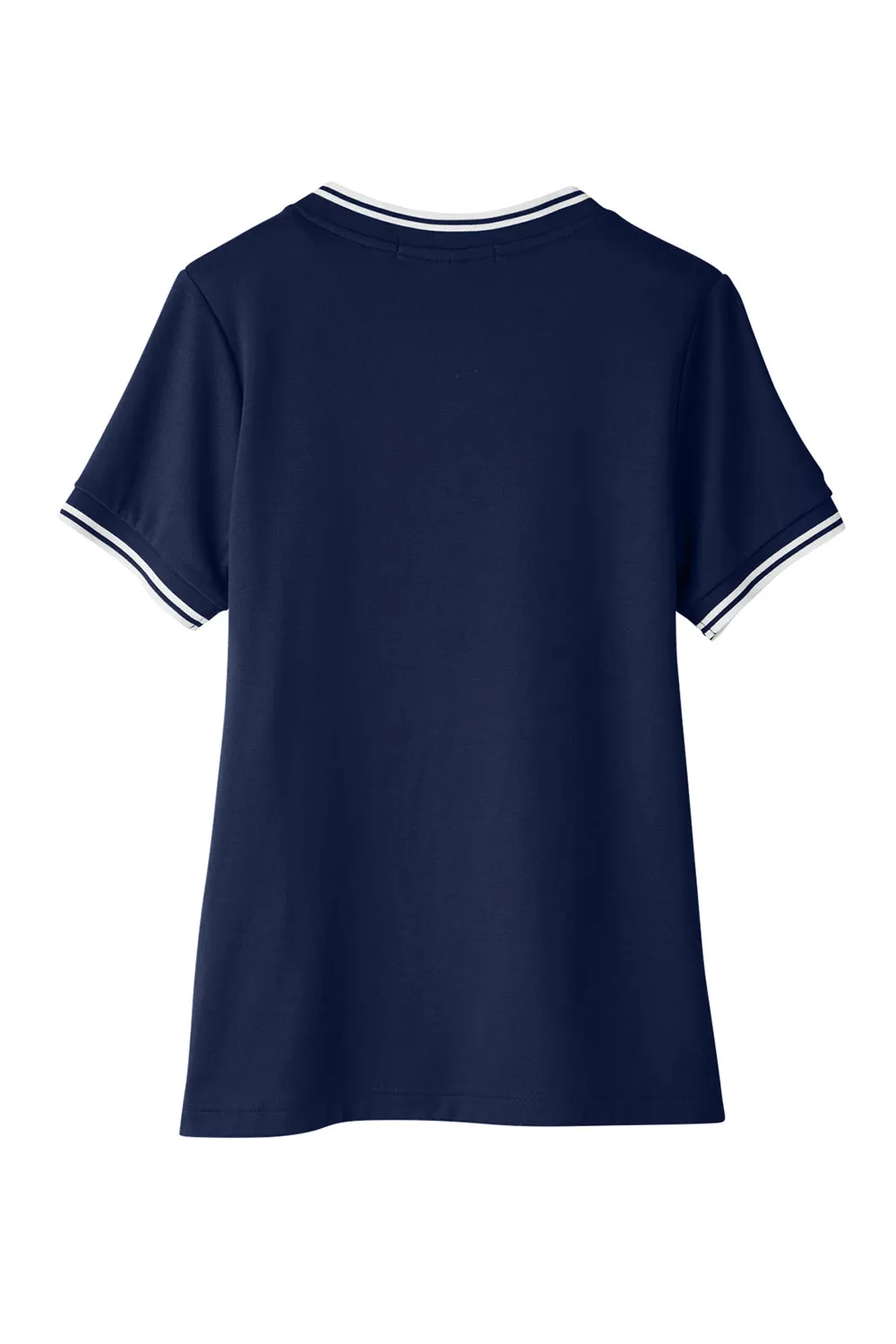 Devon & Jones Womens CrownLux Performance Moisture Wicking Short Sleeve Polo Shirt - Navy Blue/White