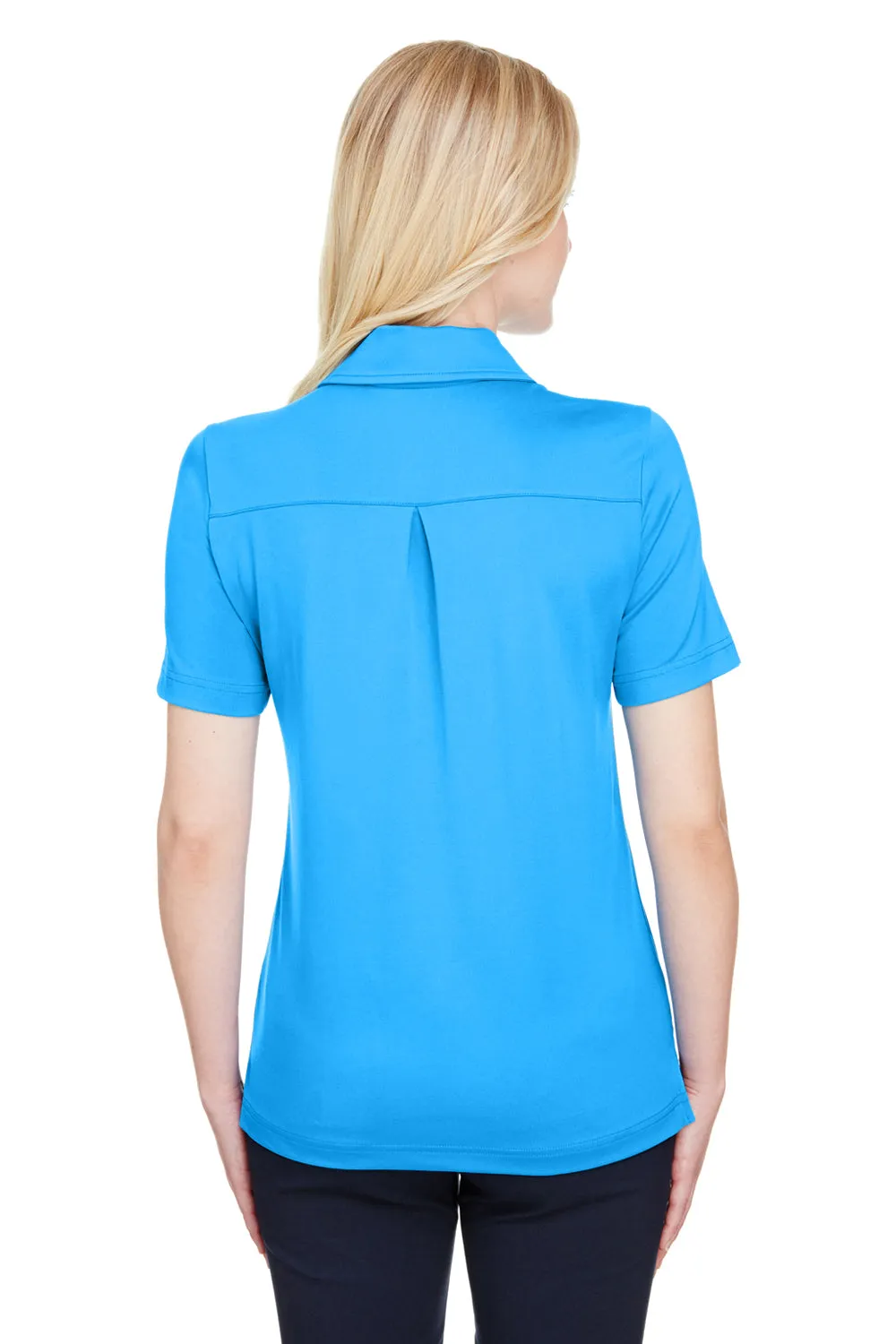 Devon & Jones Womens CrownLux Range Flex Performance Moisture Wicking Short Sleeve Polo Shirt - Ocean Blue