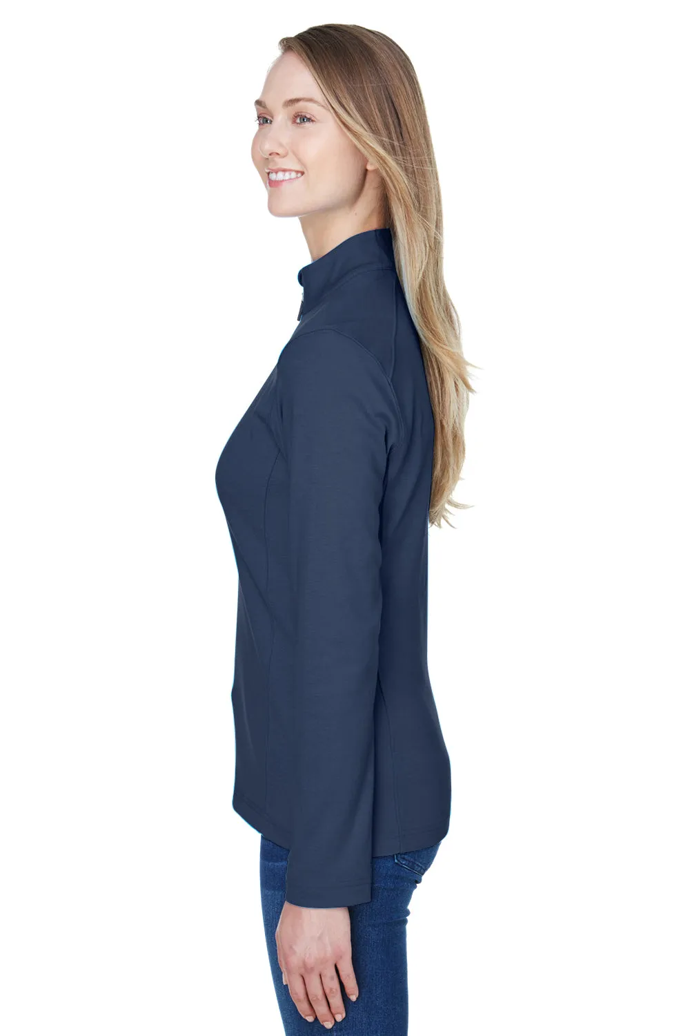 Devon & Jones Womens DryTec20 Performance Moisture Wicking 1/4 Zip Sweatshirt - Navy Blue