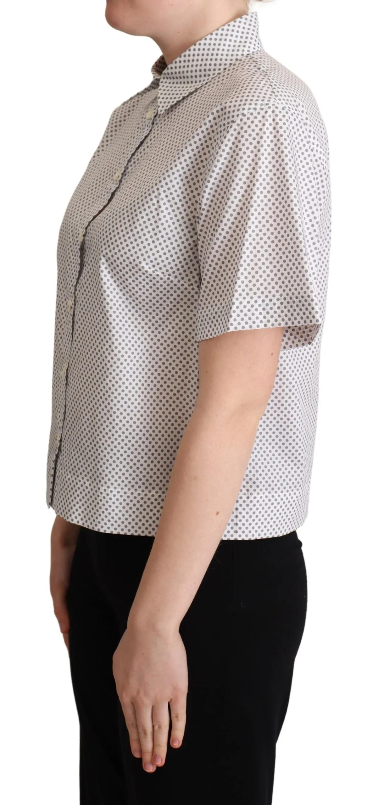 Dolce & Gabbana Chic Polka Dot Short Sleeve Women's Polo