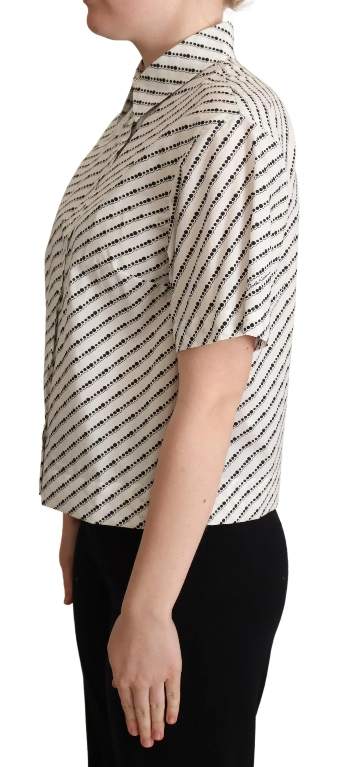 Dolce & Gabbana Elegant Dotted Cotton Polo Women's Top
