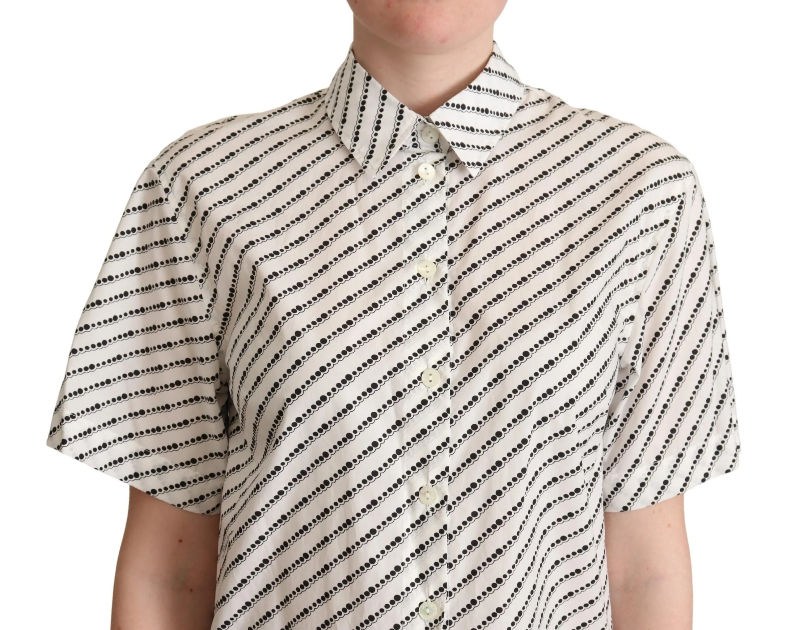 Dolce & Gabbana Elegant Dotted Cotton Polo Women's Top