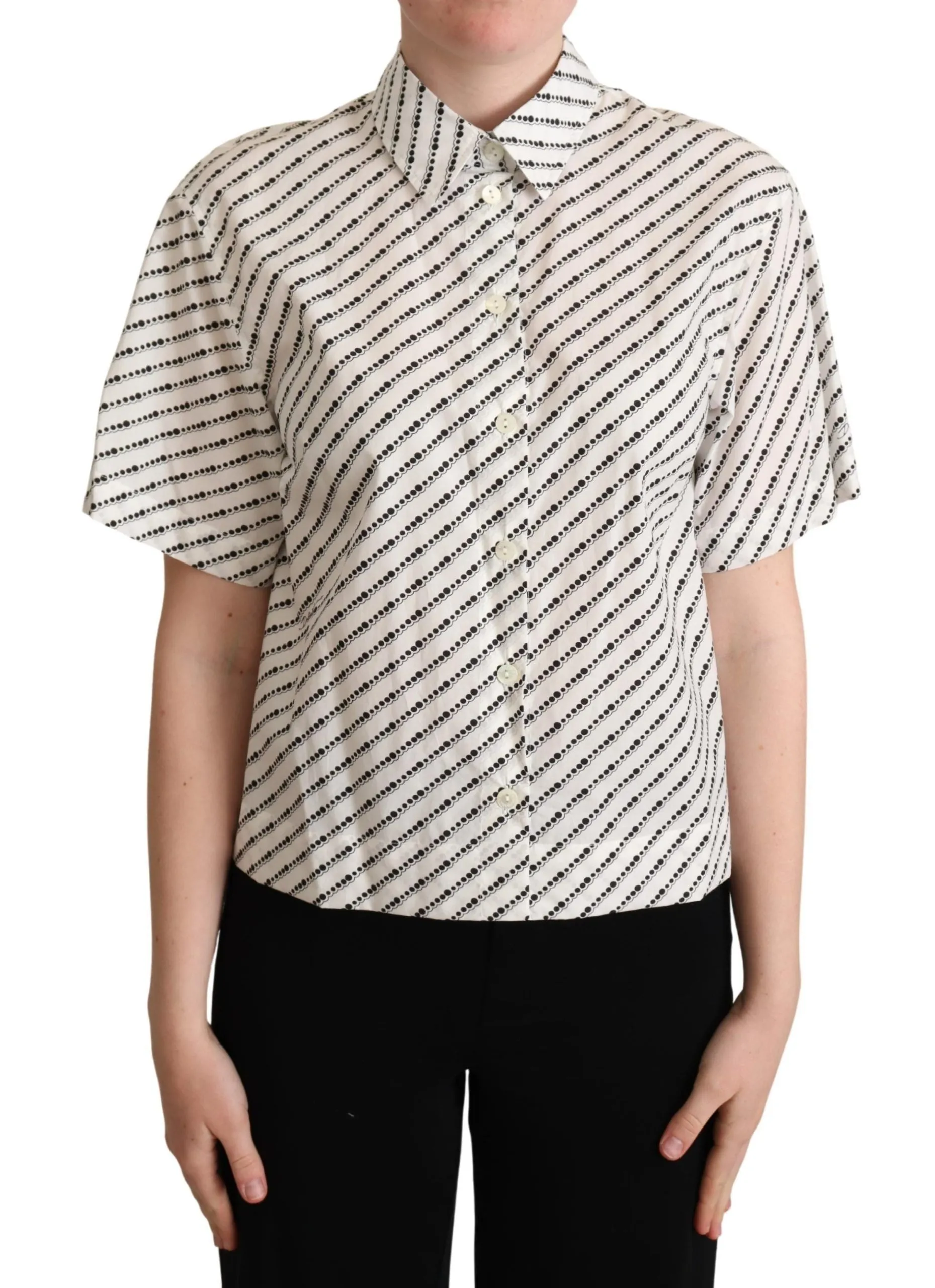 Dolce & Gabbana Elegant Dotted Cotton Polo Women's Top