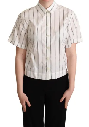 Dolce & Gabbana Elegant Striped Cotton Polo Women's Top