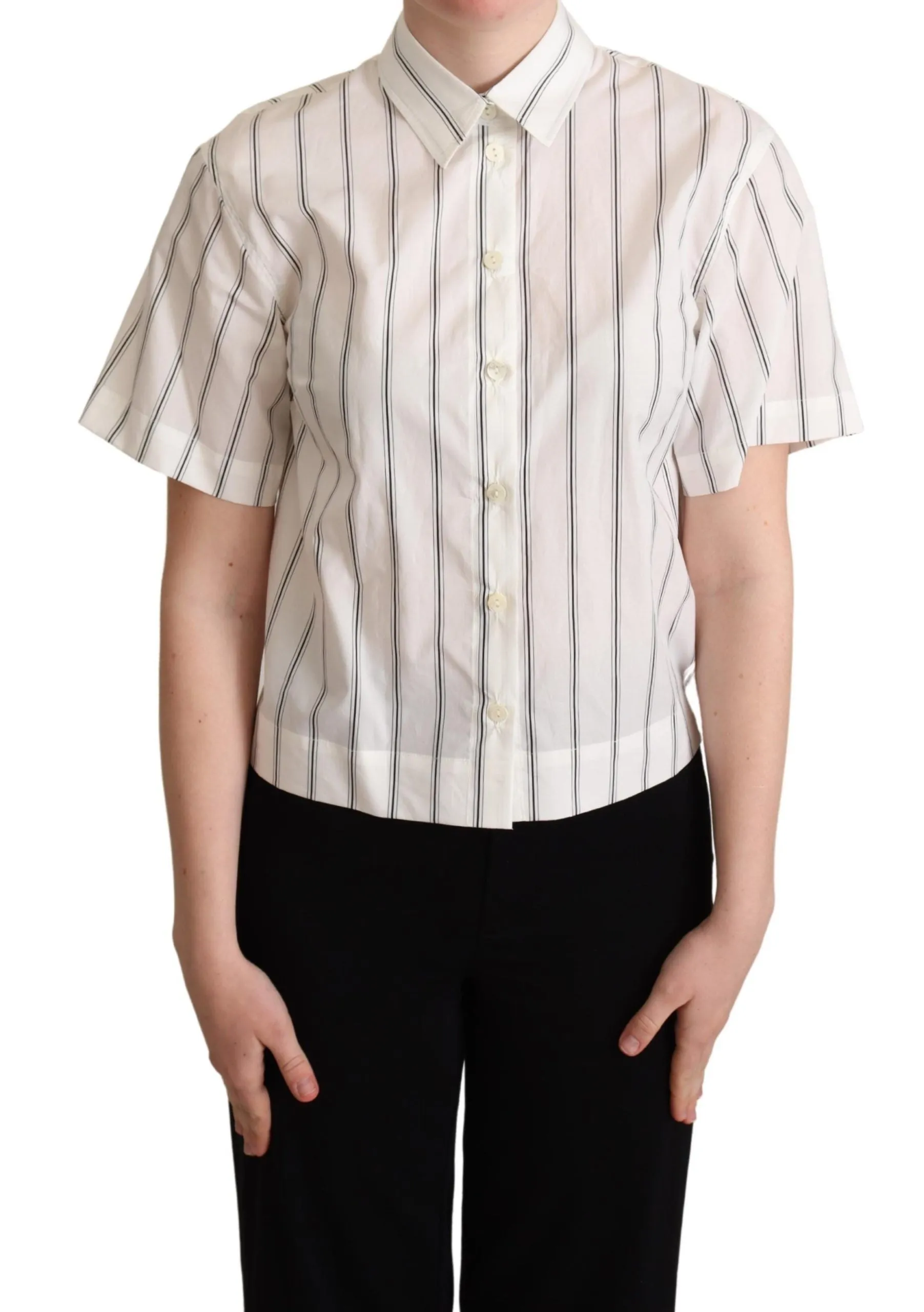 Dolce & Gabbana Elegant Striped Cotton Polo Women's Top