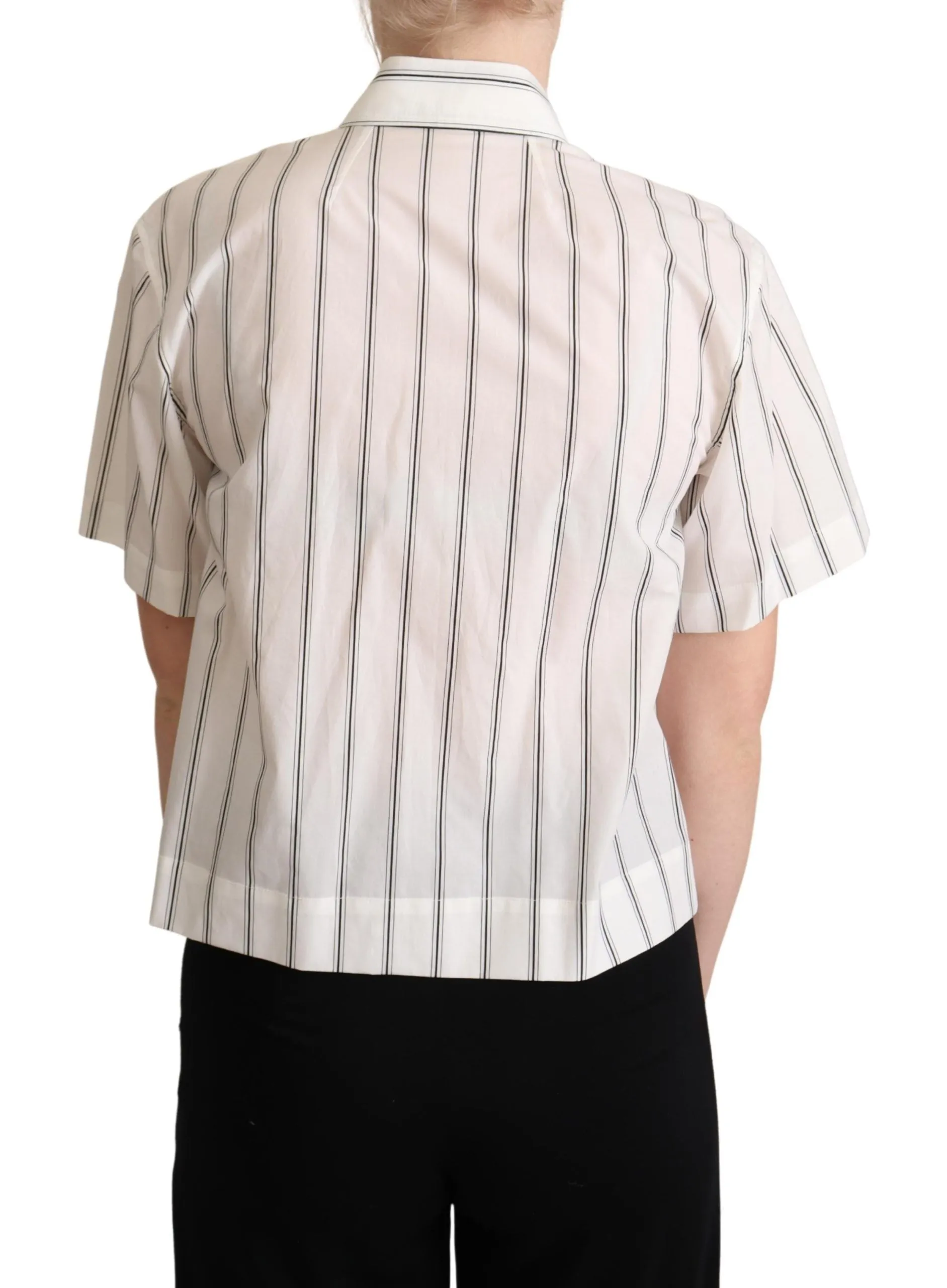 Dolce & Gabbana Elegant Striped Cotton Polo Women's Top