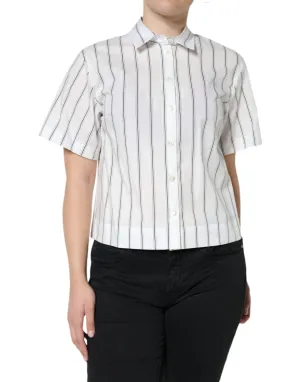 Dolce & Gabbana Striped Colla Short Sleeve Polo Women's Top