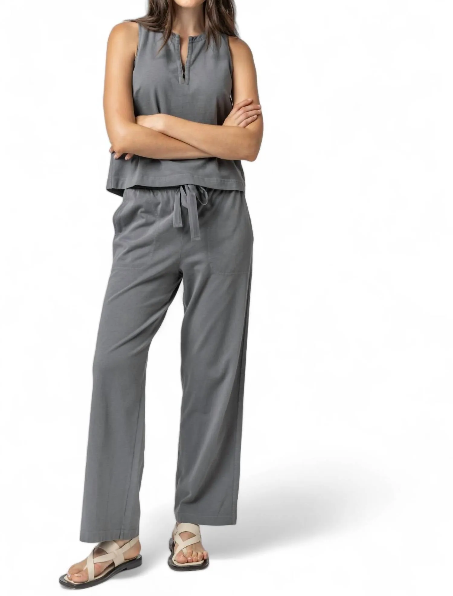 Drawstring Pant In Granite