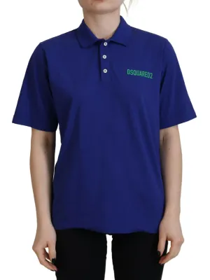 Dsquared² Collared Writings Polo Short Sleeves Women's T-shirt (Pre-Owned)