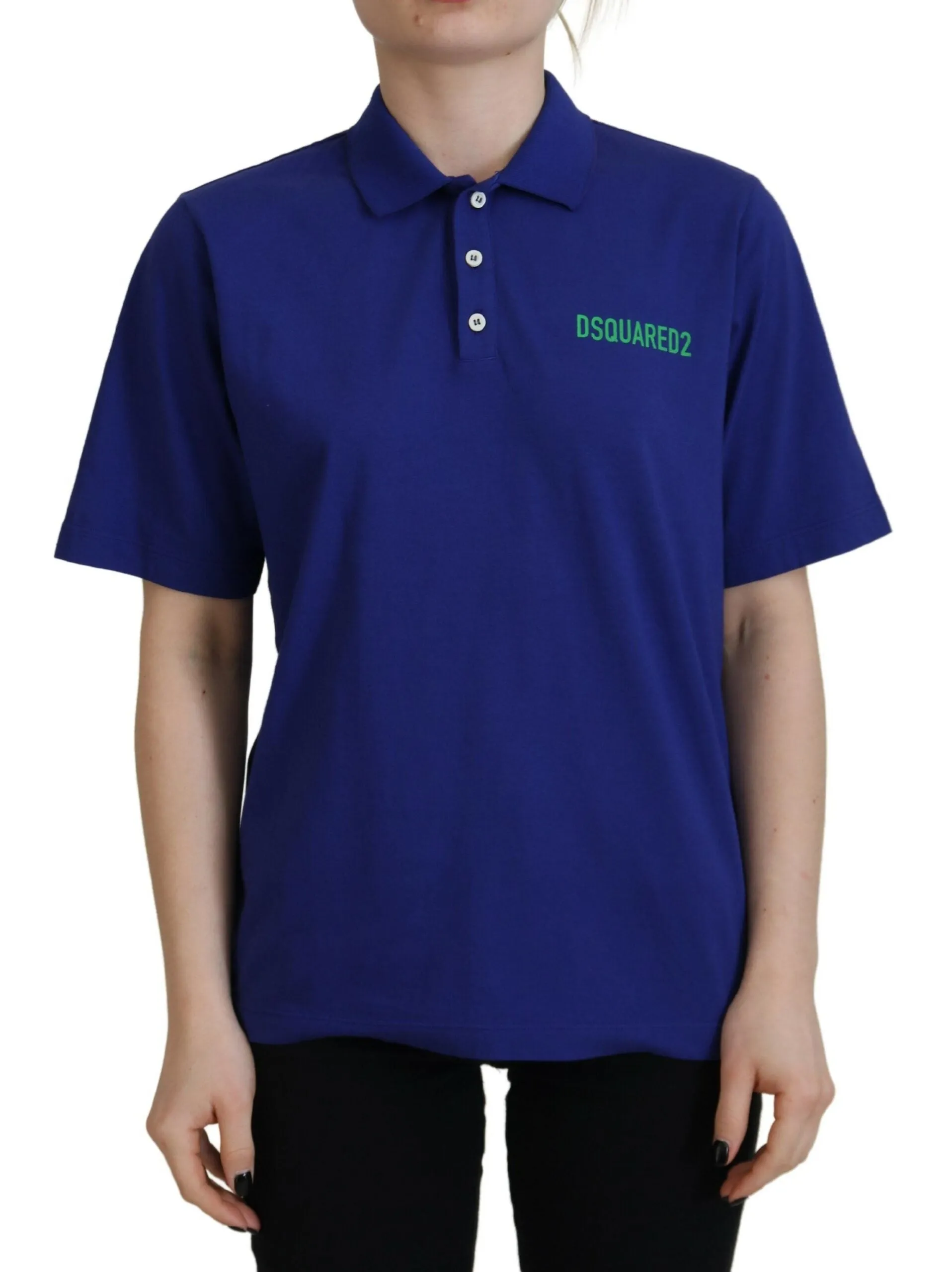 Dsquared² Collared Writings Polo Short Sleeves Women's T-shirt (Pre-Owned)