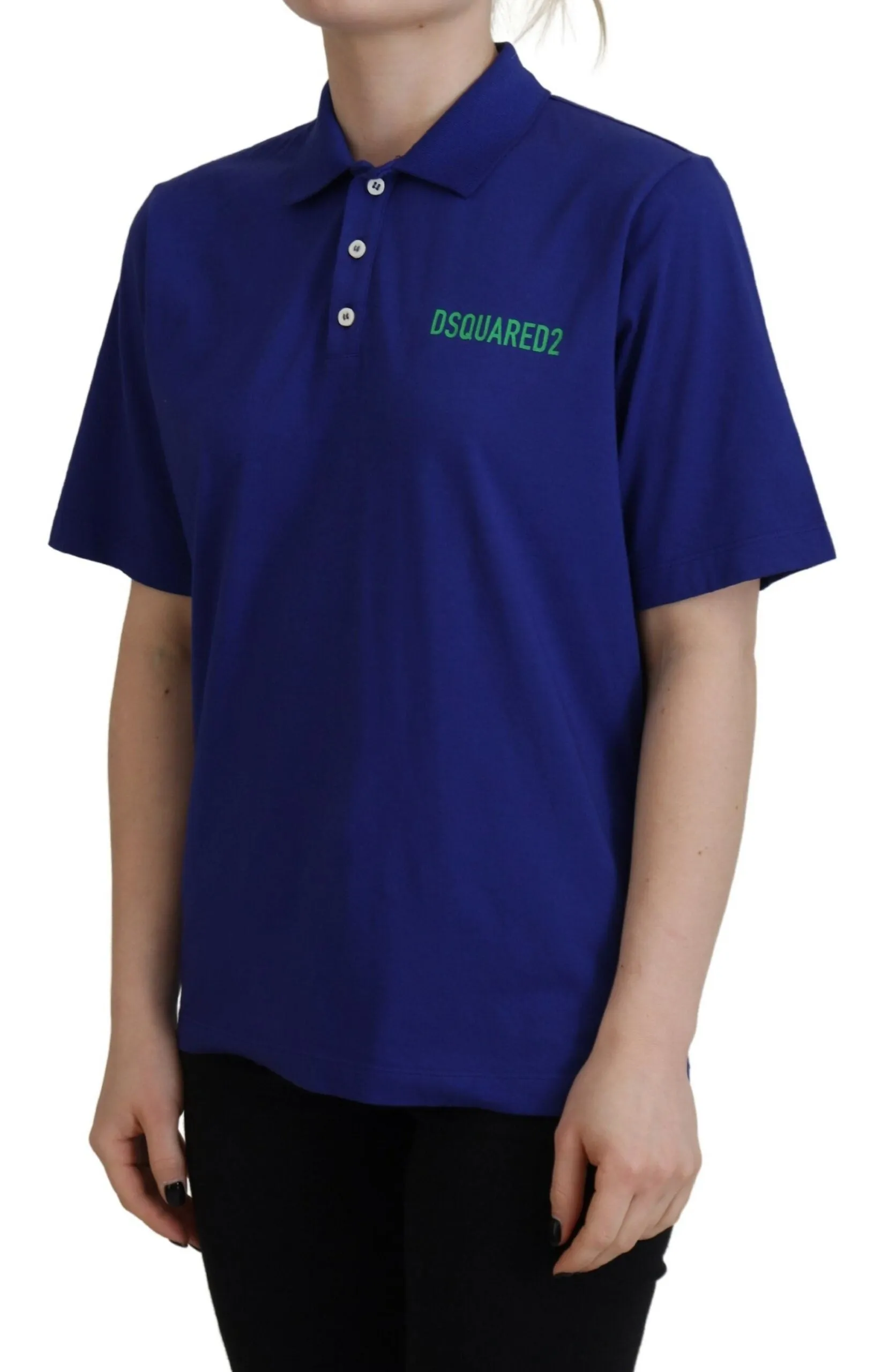 Dsquared² Collared Writings Polo Short Sleeves Women's T-shirt (Pre-Owned)