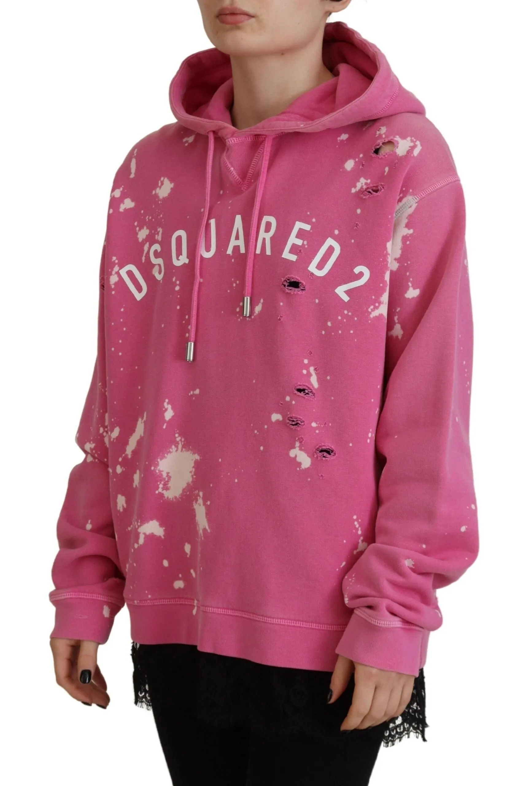 Dsquared² Logo Print Cotton Hoodie Sweatshirt Women's Sweater (Pre-Owned)