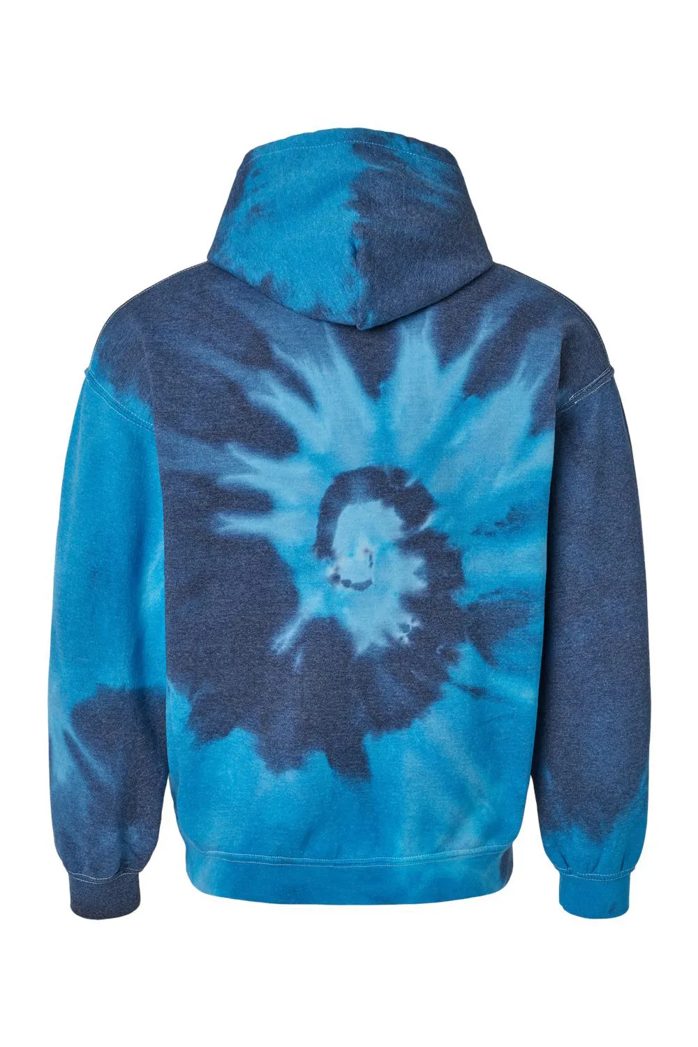 Dyenomite Mens Blended Tie Dyed Hooded Sweatshirt Hoodie w/ Pouch Pocket - Blue Tide