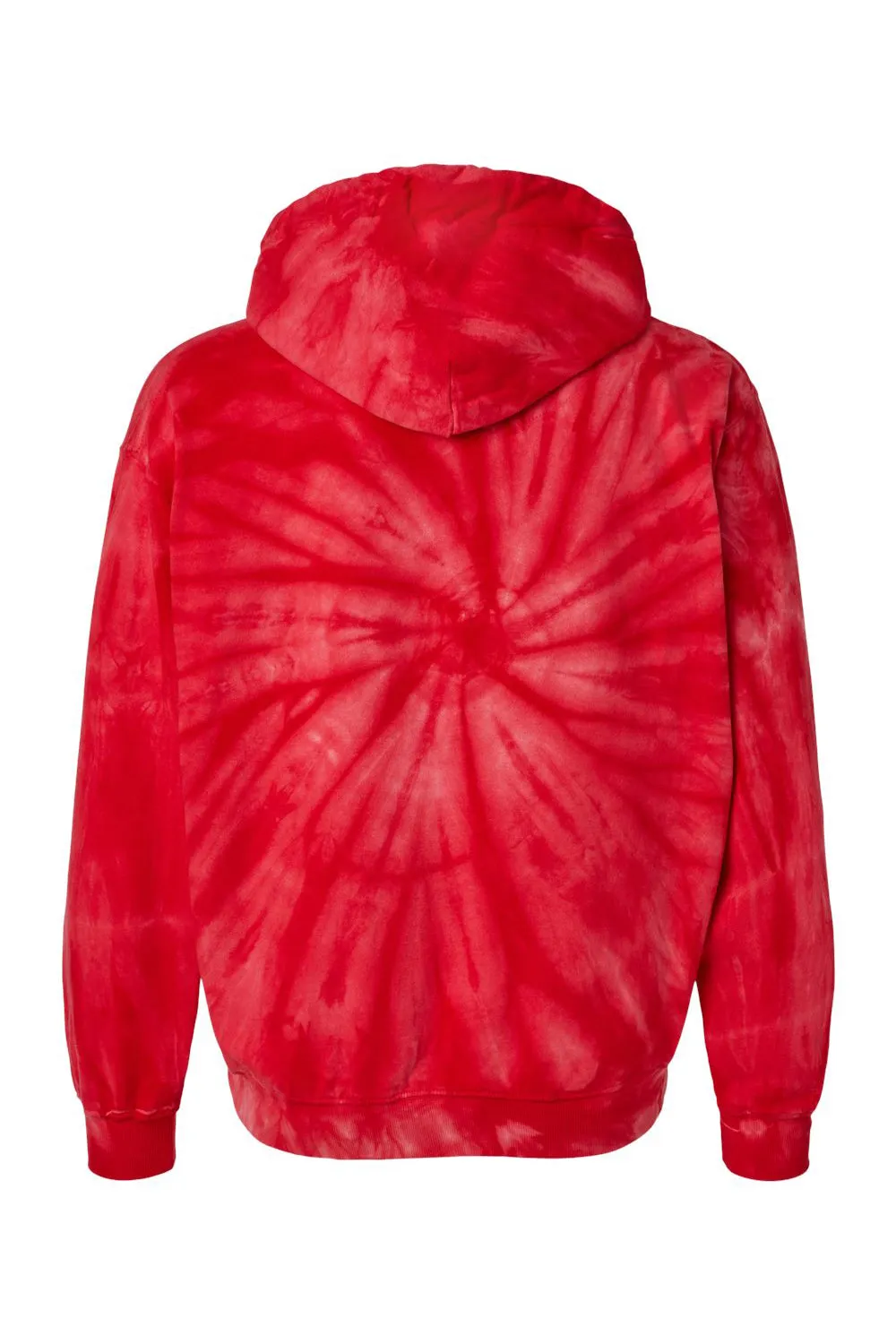Dyenomite Mens Cyclone Tie Dyed Hooded Sweatshirt Hoodie w/ Pouch Pocket - Red