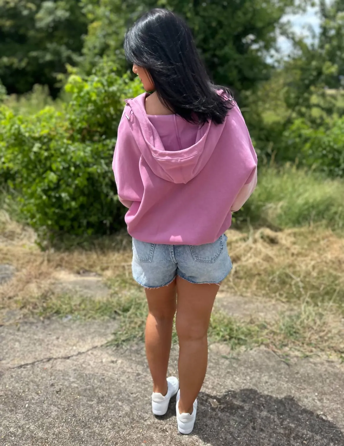 Everything I'll Ever Need Color Block Hoodie In Mauve Multi