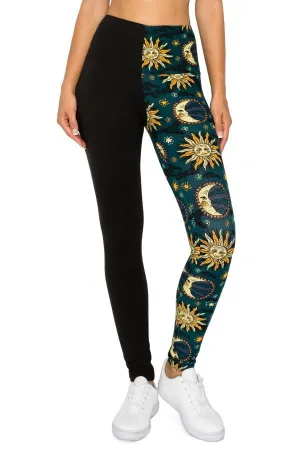 FASHNZFAB Spliced 5-inch Long Yoga Style Banded Lined Knit Legging With High Waist