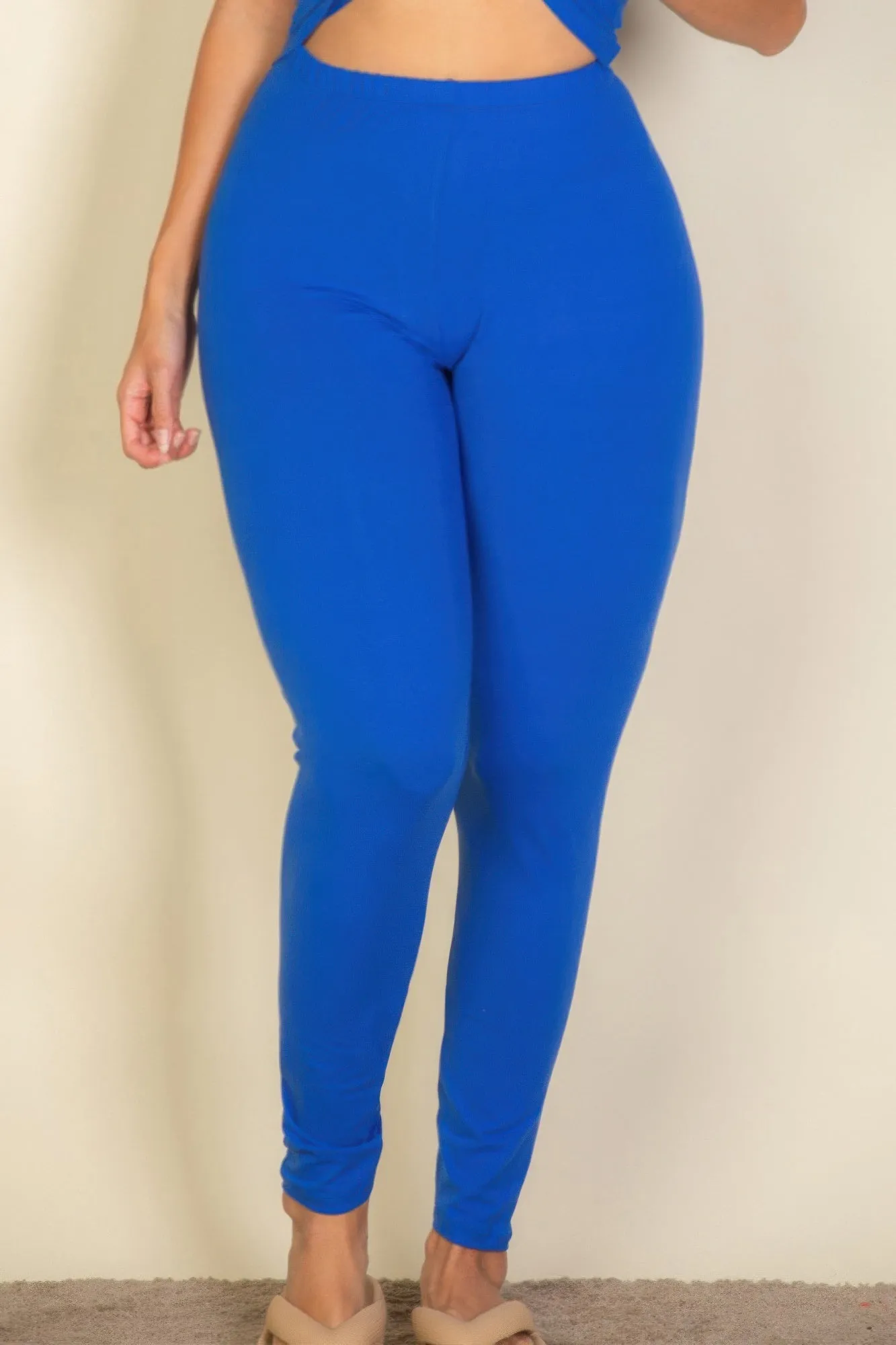 FASHNZFAB Women's Plus Basic Solid Leggings