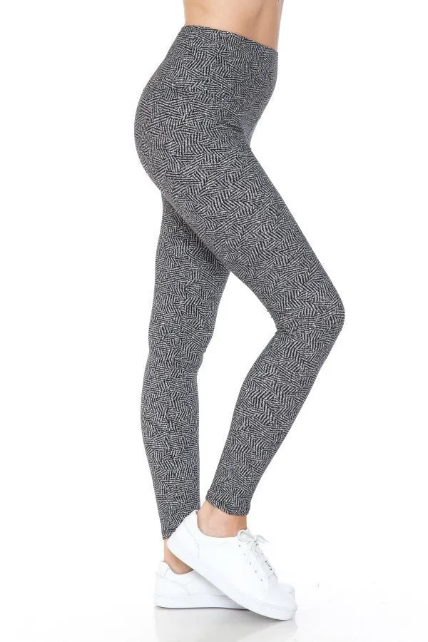 FASHNZFAB Yoga Style Banded Lined Multi Printed Knit Legging With High Waist