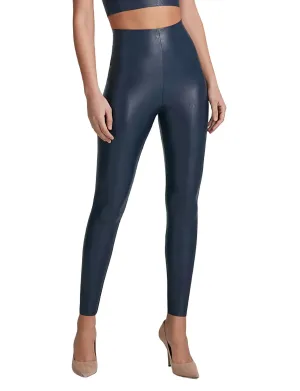 Faux Leather Legging In Navy