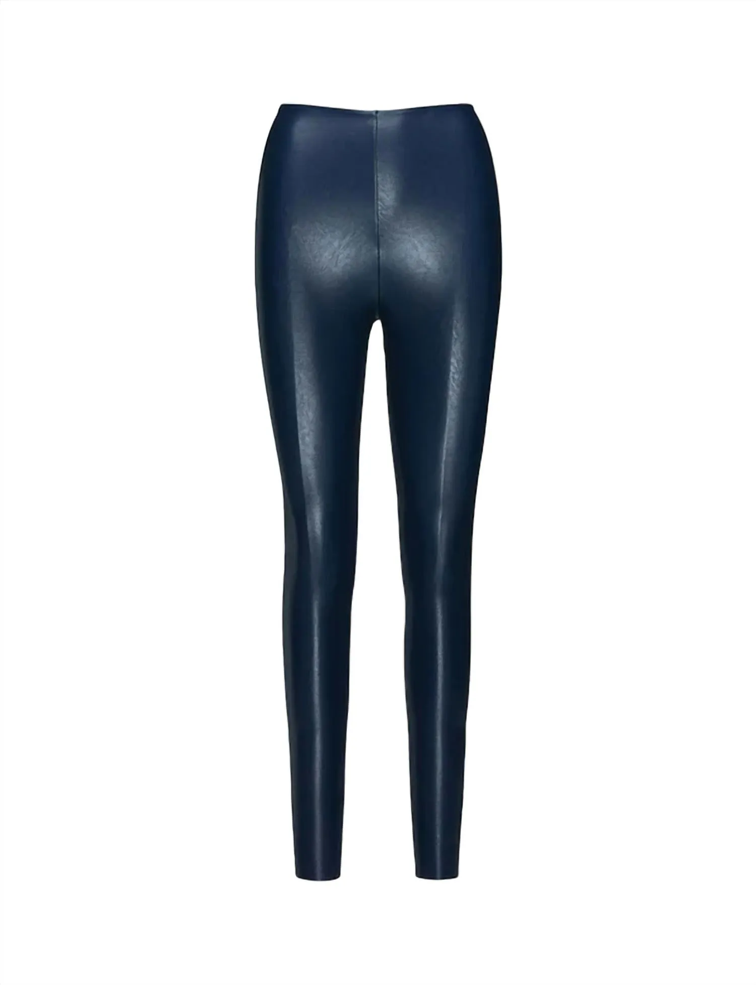 Faux Leather Legging In Navy