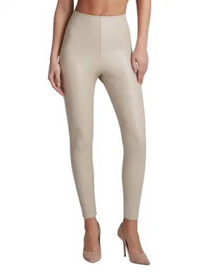 Faux Leather Legging In Sand