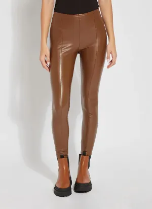 Faux Leather Leggings In Bronze