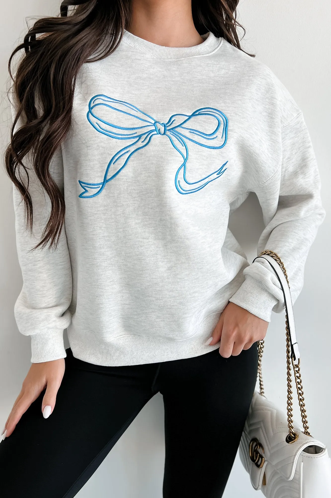 Forever The Cutest Embroidered Sweatshirt (Heather Grey)