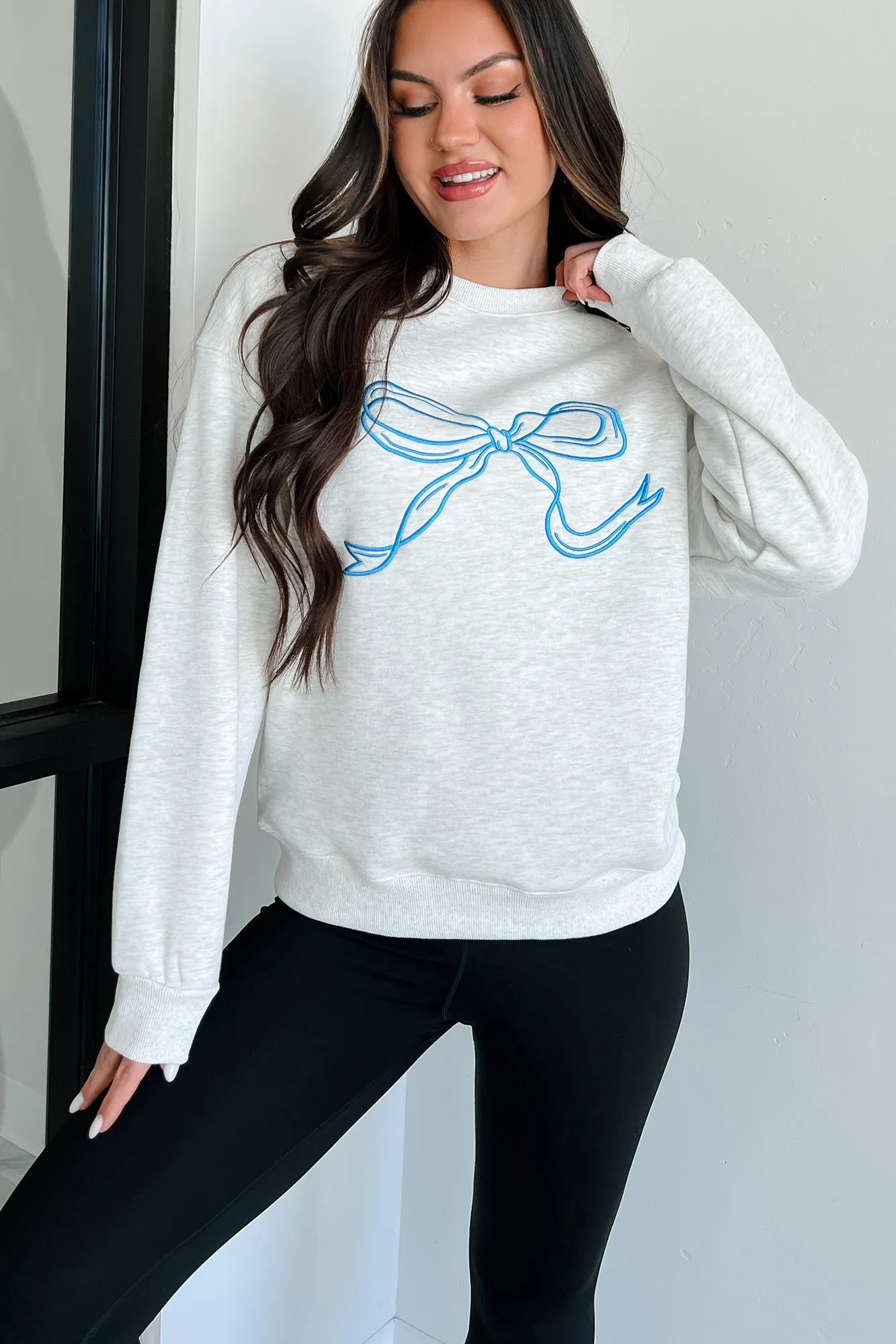 Forever The Cutest Embroidered Sweatshirt (Heather Grey)