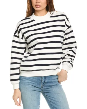 FRAME Denim Button Detail Sweatshirt