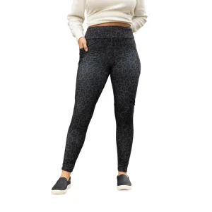 Full Length Leggings With Pockets In Black Leopard