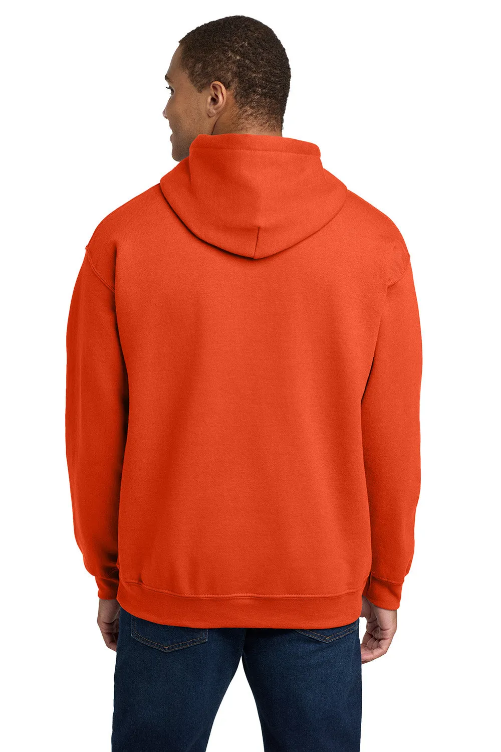 Gildan Mens Pill Resistant Hooded Sweatshirt Hoodie w/ Pouch Pocket - Orange