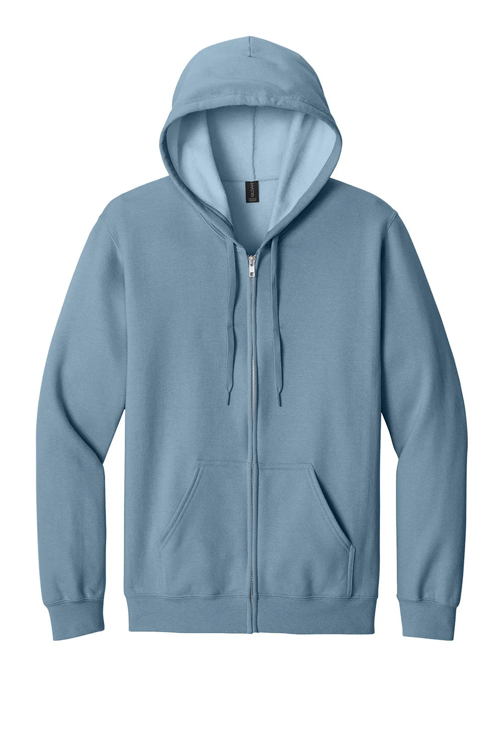 Gildan Mens Softstyle Fleece Full Zip Hooded Sweatshirt Hoodie w/ Pockets - Stone Blue