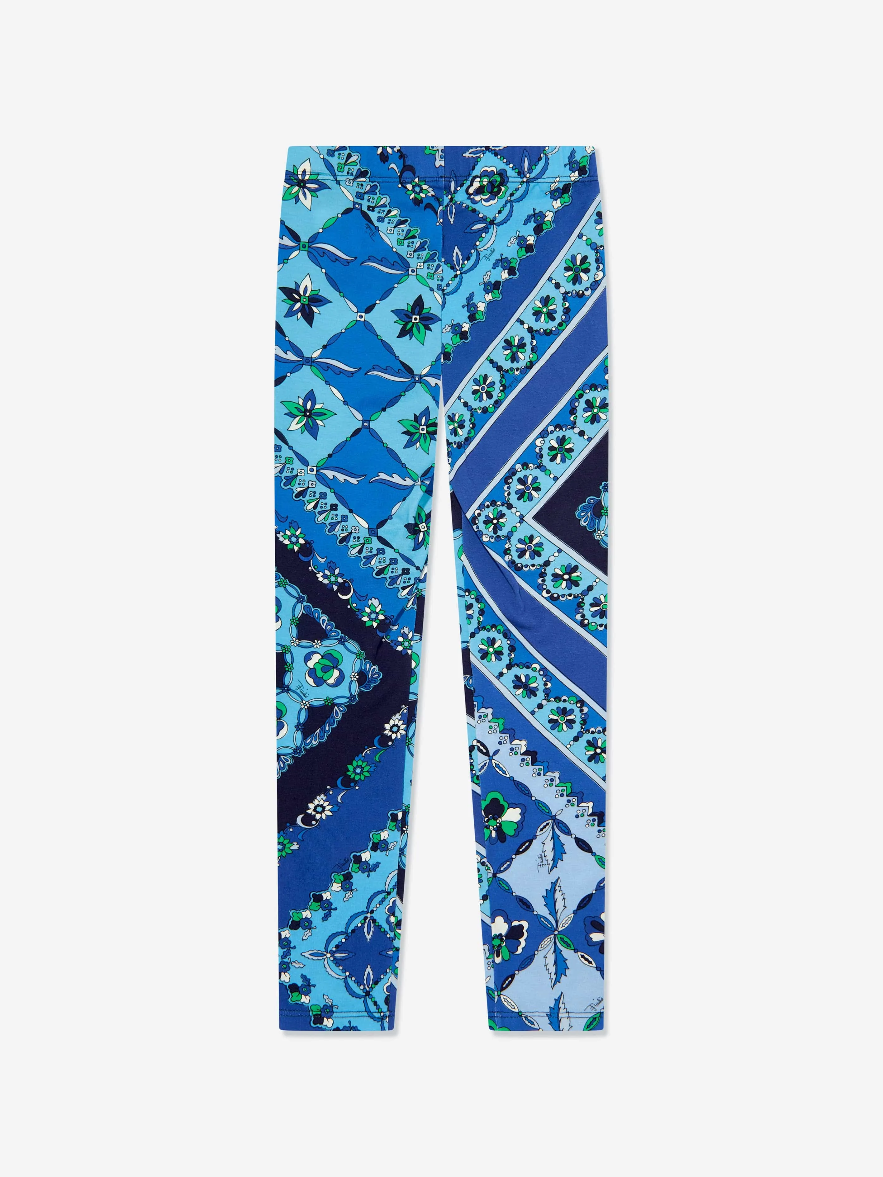 Girls Festa Print Leggings in Blue